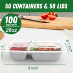 Dealusy 50 Pack 28 oz Meal Prep Containers Reusable - Image 2