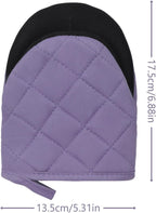 Short Oven Mitts, Heat Resistant 500°F, Silicone Grip Kitchen Gloves, Non-Slip - Image 2