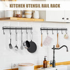 Kitchen Utensil Hanger, Adhesive Utensil Holder Wall Mount Kitchen Rack Rail - Image 2