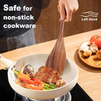Jilla-hla Wooden Spatula Nonstick Turner Acacia Wood, Left Long Handle Flat - Image 5