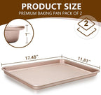 Wildone 2 Pack Half Sheet Baking Pans, Honeycomb Embossed Nonstick Baking Sheet - Image 2