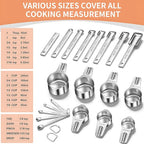EWFEN Measuring Cups and Spoons Set, 7 Stainless Steel Nesting Measuring Cups & - Image 3