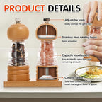 Salt and Pepper Grinder Set, Refillable and Adjustable Grinder - Image 2