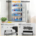 Magnetic Spice Rack for Refrigerator, 4 Pack Metal Magnetic Shelf Organizer for - Image 4