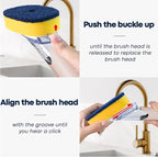 Dish Brush with Soap Dispenser Storage Set with 2 PCS Sponge Refills & Holder - Image 4