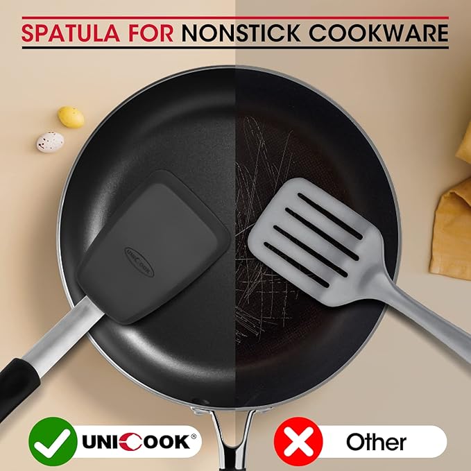 Unicook 4 Pack Flexible Silicone Spatula, 600F Heat Resistant, Crepes and More - Image 4