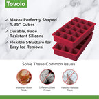 Tovolo Silicone Ice Cube Tray Cayenne Red Pack of 2 BPA Free Ice Tray Mold - Image 3