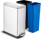 Home Zone Living 13 Gallon Dual Compartment Step Trash Can by HomeZoneLiving