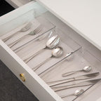 5 Pack Clear Plastic Drawer Organizer Tray Cutlery Utensil Makeups Drawer - Image 6