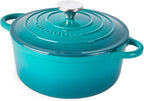Cast Iron Dutch Oven with Lid – Non-Stick Ovenproof Enamelled Casserole Pot – by Nuovva