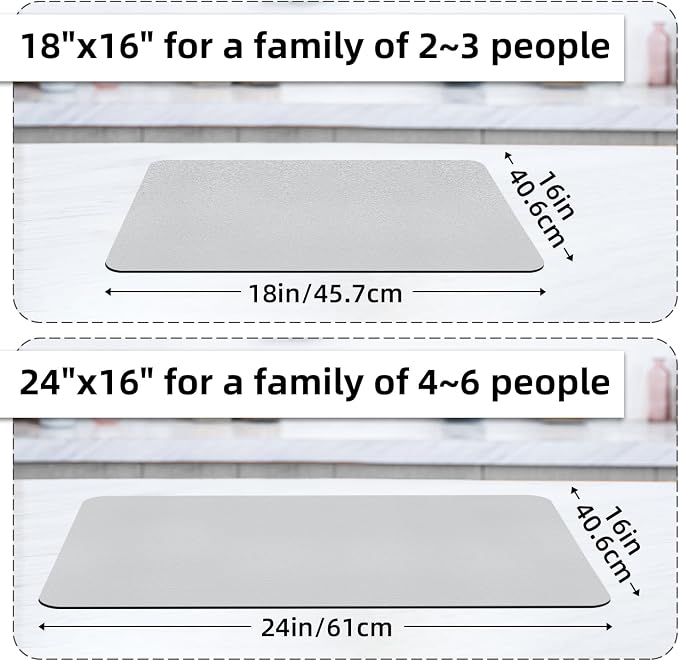 LOPNUR Kitchen Dish Drying Mat, Diatomite Coffee Mat, Super Absorbent Dish - Image 4