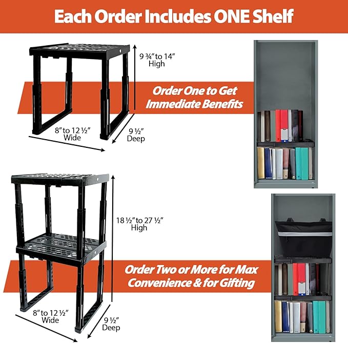 Locker Organizer Shelf， Adjustable Width and Height, Ideal Locker - Image 4
