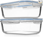 Razab 4 PC 1860ml / 63 Oz / 8 Cups Large Glass Food Storage Containers by RazabHomeGoods