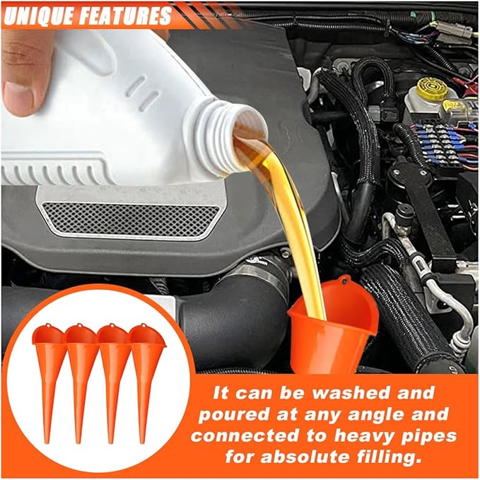 2PCS Long Neck Oil Funnels, Plastic Funnel - Image 4