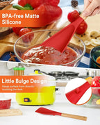 Cooking Spoon for Nonstick Cookwares, Wood Handle Spoon for Mixing, and Scrape - Image 5