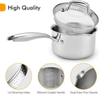 Stainless Steel Saucepan with Tempered Glass Lid, 2.5 Quart Multipurpose - Image 3