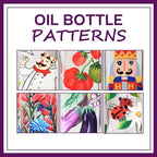 17oz Hand Painted Glass Olive Oil Bottle - 500ml Green Oil & Vinegar Cruet - - Image 3