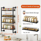 IBUYKE Spice Rack Wall Mount, 4 Tier Hanging Seasoning Organizer, Spice Rack - Image 4