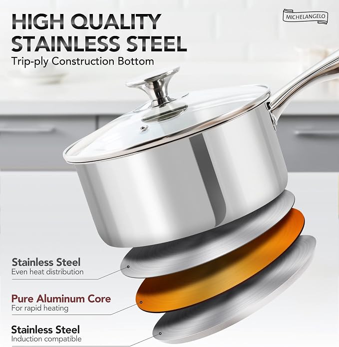 MICHELANGELO 1.5 Quart Saucepan - Image 2