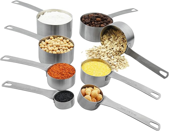 Measuring Cups and Spoons Set, 18/8 Stainless Steel Measuring Cups and Spoons - Image 5