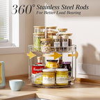 LAMU 2 Pack 2 Tier Lazy Susan Turntable Organizer 10.6'' Rotating Spice Rack - Image 3