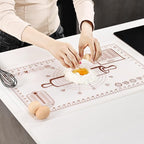 Silicone Baking Mat 16"L x 24"W, Extra Thick Dough Rolling Pad by KitchenRaku