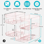Delamu 2 Pack 3-Tier Bathroom Under Sink Organizers and Storage, Pull Out Clear - Image 2