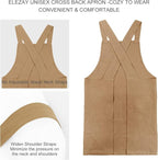 ELEZAY Aprons for Women with Pockets Plus Size Comfort Cross Back No Tie Cotton - Image 2