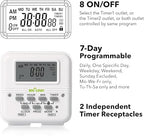 BN-LINK Indoor Digital Light Timer, 7 Day Programmable Plug - Image 3