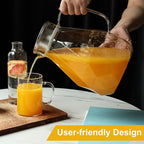 Glass Pitcher with Lid, 1 Gallon Glass Water Pitcher Hot/Cold Water Jug - Image 2