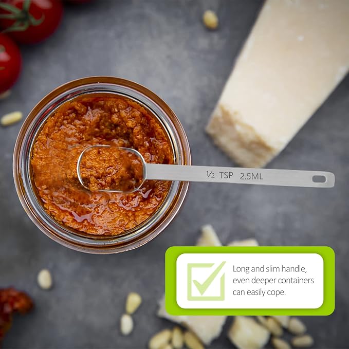 5PCS 1/2tsp Single Measuring Spoon, Stainless Steel Long Handle Individual - Image 4