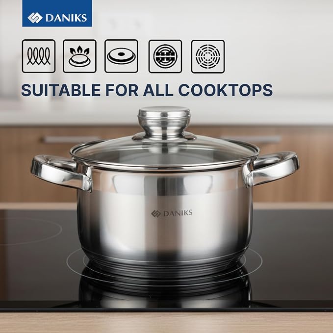 Daniks Standard 3 Quart Stainless Steel Stock Pot - Image 6