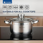 Daniks Standard 3 Quart Stainless Steel Stock Pot - Image 6