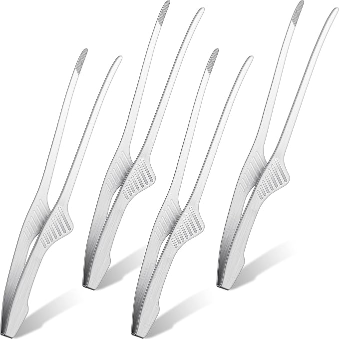Patelai 4 Pieces Korean and Japanese BBQ Tongs Non Slip Cooking Utensils by Patelai