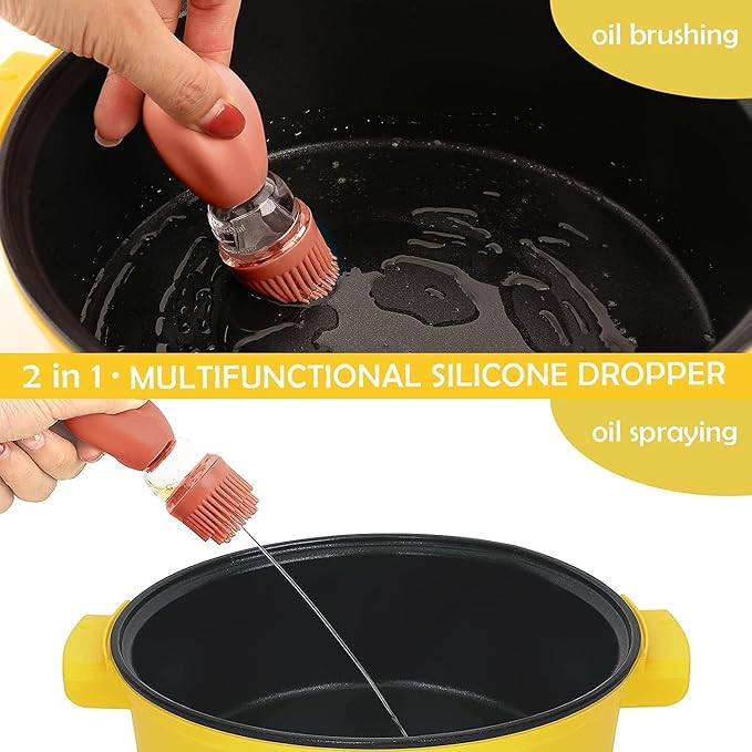 Oil Dispenser with Brush-2Pack 7oz/200ML 2 IN 1 Glass Cooking Oil Dispenser - Image 4