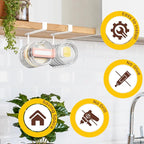 2 Pack Tumbler Lid Organizer, Under Cabinet Cup Lid Holder - Image 2