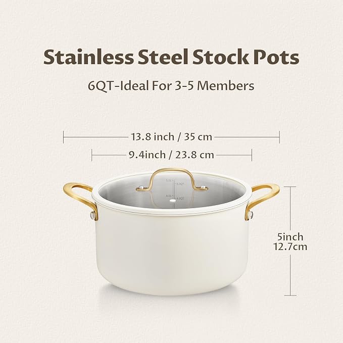 BEZIA 6 QT Stainless Steel Stockpot - Image 8