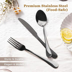 Astercook Silverware Set 48-Piece Black Flatware Set - Image 2