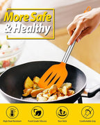 Pack of 4 Silicone Cooking Utensils Set, Non Stick Large Solid Spatulas - Image 4