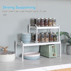 3 Pack Kitchen Cabinet Organizer Shelf, Stackable Expandable Shelves Organizers - Image 5