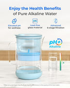 Waterdrop PT-09B-A 10-Cup Large Glass Alkaline Water Filter Pitcher, - Image 2