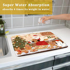Christmas Dish Drying Mat for Kitchen Counter 18x24 Santa Claus Gingerbread - Image 7