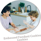 Embossed Rolling Pin for Baking Wooden Pastry Roller - Image 3