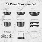 CAROTE 19Pcs Pots and Pans Set Non Stick, Cookware Set Detachable Handle - Image 2
