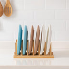HBlife Bamboo Dish Plate Bowl Cup Book Pot Lid Cutting Board Drying Rack Stand - Image 5