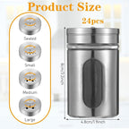 24 Pcs Stainless Steel Spice Jars - Image 2