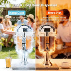 4.4 Gallon Iced Beverage Drink Dispenser, Stainless Steel Water Jar - Image 4