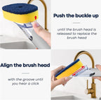 Dish Brush with Soap Dispenser Storage Set with 2 PCS Sponge Refills & Holder - Image 3