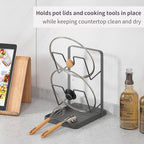 Kitchen Pot Lid Storage Rack, Stainless Steel Pot Lid Holder while Cooking - Image 3