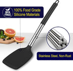 HOTEC Silicone Spatula Set of 2, High Heat-Resistant & BPA-Free Kitchen - Image 3